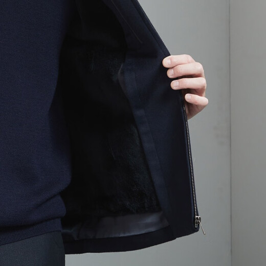 Hongdu wool jacket for men loose business formal wear rabbit fur liner detachable thickened warm middle-aged men's jacket Zanglan JT6219-1 185/100A