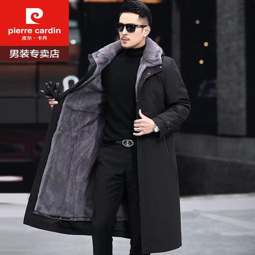 El parque Pierre Cardin (Pierre Cardin) para el delineador de visón entero de los hombres se puede separar espesas e integrada de piel tibia sobre rodilla larga de pieles de piel de gran tamaño Mink Mink M 90-105 Jin [Jin es igual a 0.5 kg]