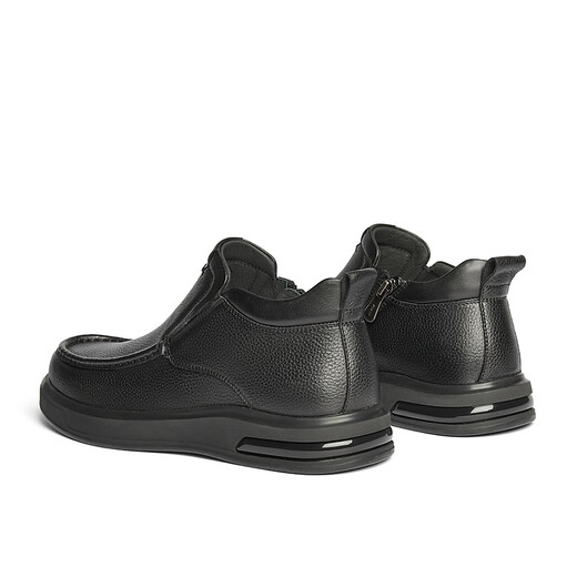 Senda Lederstiefel Herren Winter Neues Einkaufszentrum gleich einfaches flaches Flachboden Freizeitstiefel 41W41DD4 Schwarze Single 40