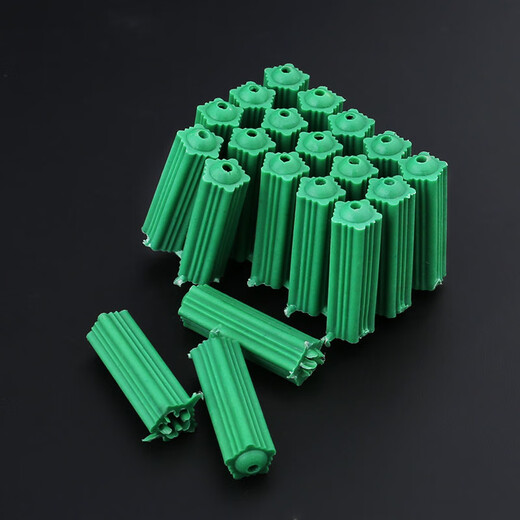 Construction green plastic expansion tube 6mm self-tapping screw rubber plug wall plug expansion plug 6cm rubber granules plastic expansion glue plug M6 6mm 25 pieces per set