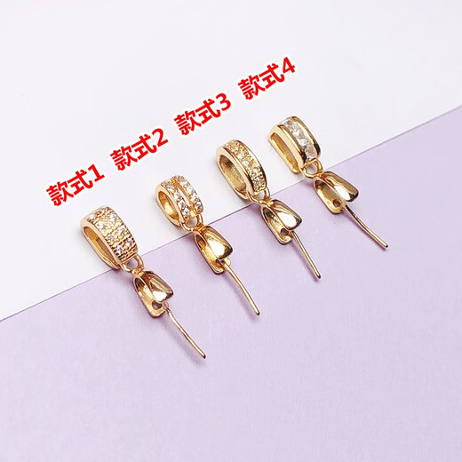 Fat Donglai same style 18K gold plated small pendant buckle head jade pendant buckle diy jade crystal pendant buckle head necklace buckle style 1 rose gold