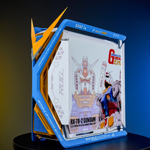 ASUS ROG GR701 God of Creation White chassis Fubuki EVA series customized UV printing color change full tower theme customized chassis Suede leather customized ARGB full set of light panels Blue and white Gundam White chassis + combat angle + UV light panel Existing solution customization
