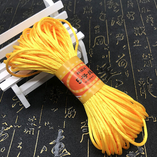 Lingmeng Chinese Knot No. 5 braided wire DIY handmade materials Dragon Boat Festival hand rope braided rope red rope lanyard golden yellow about 20 meters/piece No. 5 wire 20 meters