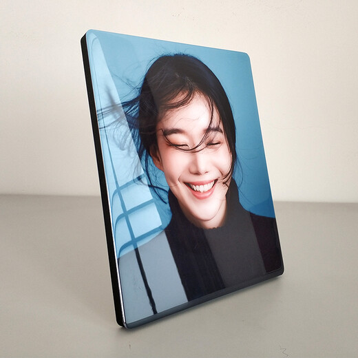 Yihan Korean porcelain crystal table photo frame custom photo printing studio wedding photo production photo enlargement wall hanging straight edge A (full screen) 8 inches