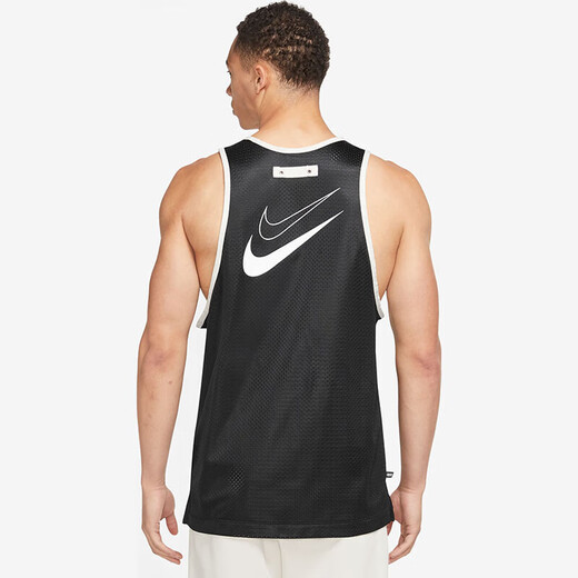 耐克NIKE男 运动背心 篮球训练 柔软舒适 DX0334-010 黑白XXL