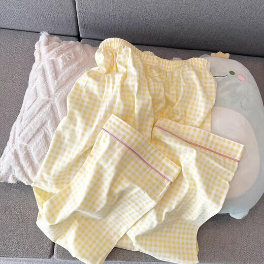 萱慕琳韩版可爱海狸露睡衣女春秋新款学生家居服三件套装夏天外穿 套l1478三件套装 M  建议80-100斤