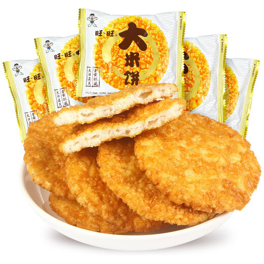 旺旺大米饼1000g整袋袋装锅巴仙贝雪饼膨化休闲网红零食小吃 旺旺大米饼400g