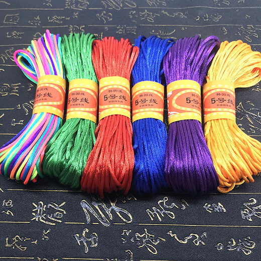 Lingmeng Chinese Knot No. 5 braided wire DIY handmade materials Dragon Boat Festival hand rope braided rope red rope lanyard golden yellow about 20 meters/piece No. 5 wire 20 meters