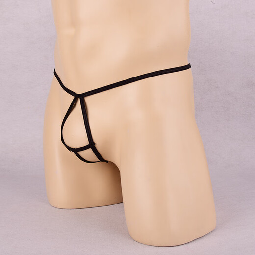 Männer selbstspügende Unterwäsche Tanga mit niedrig taillierter sexy Unterwäsche Männer hohl transparente Männer verfolgt und zart 1 lustig schwarz 1 einzelne Größe