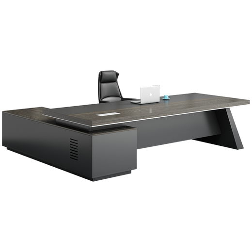 Meixuange Furniture Boss Desk Desk Simple Modern Panel Executive Desk Supervisor Manager Desk President Desk Office Desk and Chair Combination Set 2.4m Table + Chair + 6 Door Cabinet