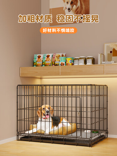 Dog Cage Small Dog Teddy Indoor Cat Cage with Toilet Medium Dog Corgi Bichon Home Large Pet Kennel Bold Gold-Exclusive Package L-Large with Toilet 71*51*61cm Suitable for 30Jin Jin equals 0.5kg Inner Pet