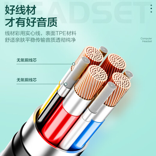 Wise Country HD Microphone丨2.5m long cable USB interface computer headset microphone two-in-one with microphone wired in-ear desktop laptop game e-sports dedicated