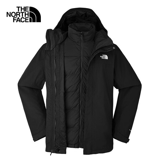 The North Face functional three-in-one men's windproof and waterproof jacket 550 fluffy goose down inner liner 25 autumn and winter new | 81QS JK3/Cosmic Black L/175