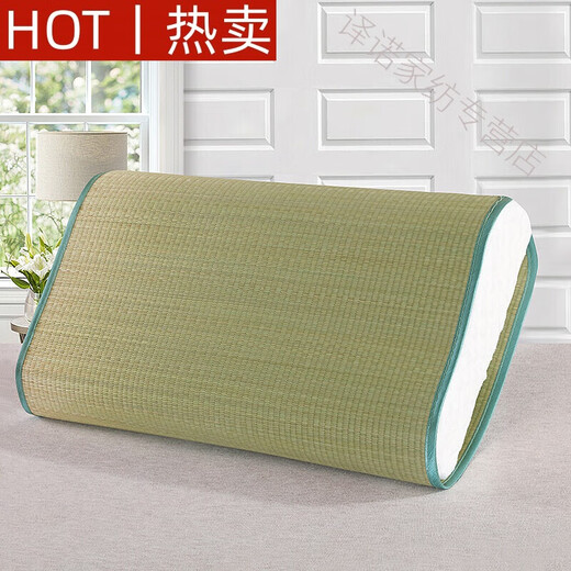 Aoyan Lai pillow mat single mat pillow sheet sponge grass memory pillow cool mat pillow case pillow case summer straw mat pillow small edge straw mat memory pillow sheet width 50* one circle long 70
