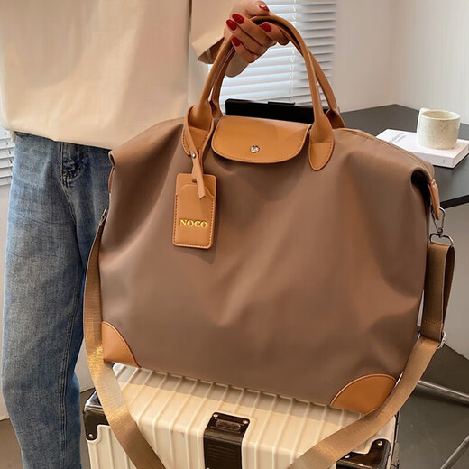 茉詺旅行收纳包防水牛津布健身包出差短途行李包单肩斜跨大容量运动包 健身旅行包【卡其】