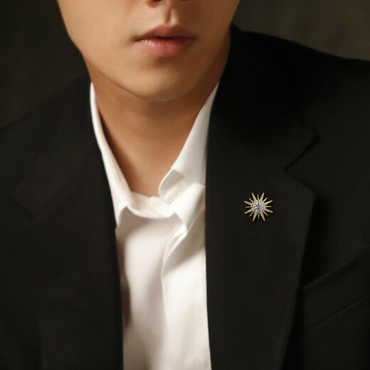 WOUG exquisite small brooch men's high-end suit corsage business collar pin ins trendy badge personality gold one