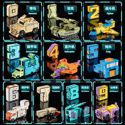 Yueyue Boys 'Early Education Development Development Brain Toys Jungen 1 bis 3einhalb Jahre alt 2 Jungen Kindergeburtstag Geschenke rot - extra großer digitaler militärischer Deformation Kombination Anzug