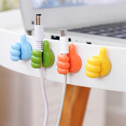 Câble de données du pouce Corgue de fil universel sans poinçonnage de crochet collant de bureau à la gestion du fil de pouce de couleur aléatoire [6] [6]