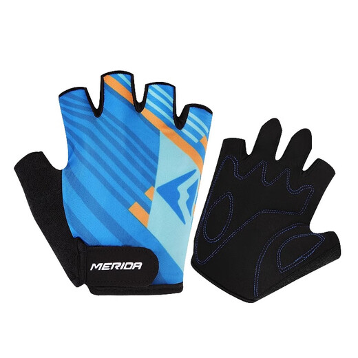 MERIDA Merida Bicycle Summer Cycling Gloves Mountain Bike Half Finger Shock Absorbing Gloves Cycling Road Cycling Equipment Black Green L