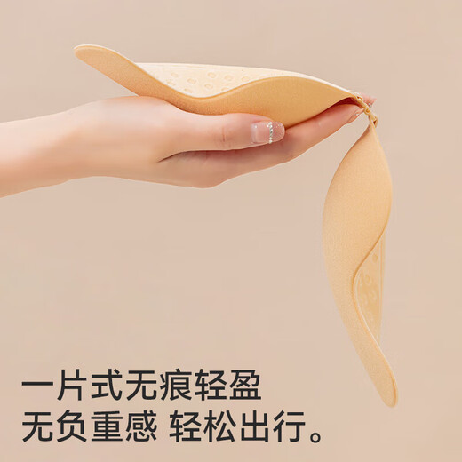 猫人（MiiOW）乳贴文胸内衣女士无痕无肩带内衣抹胸大胸防滑防走光胸贴婚纱夏季 芒果杯肤色 80C