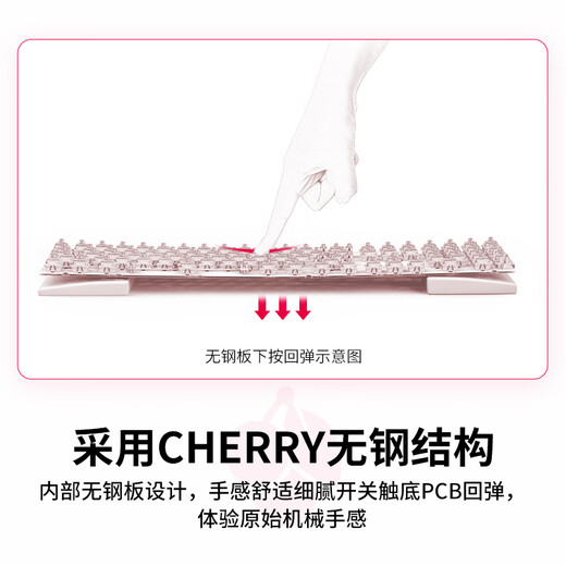 CHERRY樱桃 MX3.0S机械键盘 游戏键盘 电竞键盘 办公电脑键盘 RGB混光键盘 合金外壳 无钢结构 白色青轴