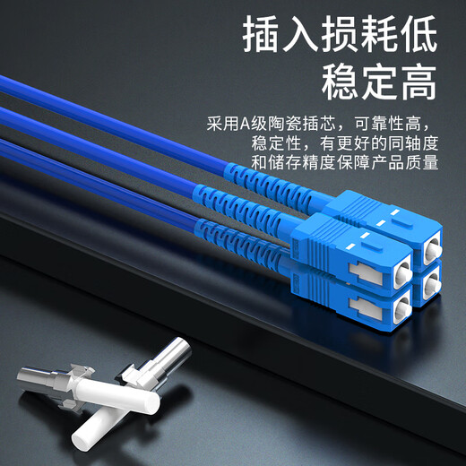 SK-LINK 室外单模铠装成品光缆2芯光纤线两芯光纤跳线免熔接户外架空200米SC接头GYXTW-2B-200M(SC)