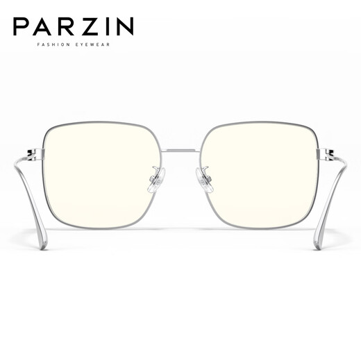 帕森（PARZIN）防蓝光眼镜女 时尚金属大框修颜显脸小护目镜防辐射眼镜男PZ15828 银灰色