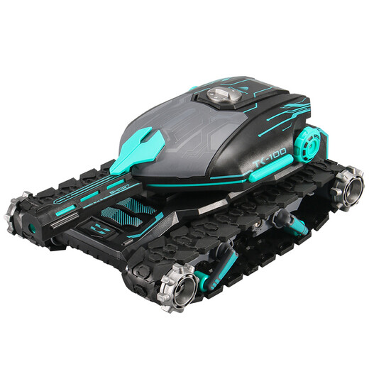 Los mejores juguetes para el tanque de control remoto de la batalla para el automóvil de juguete para niños pueden lanzar la sensación de gestos de control remoto de los juguetes para niños de control remoto [doble extremo eléctrico 70 minutos] Tanque rastreado Control remoto negro y azul