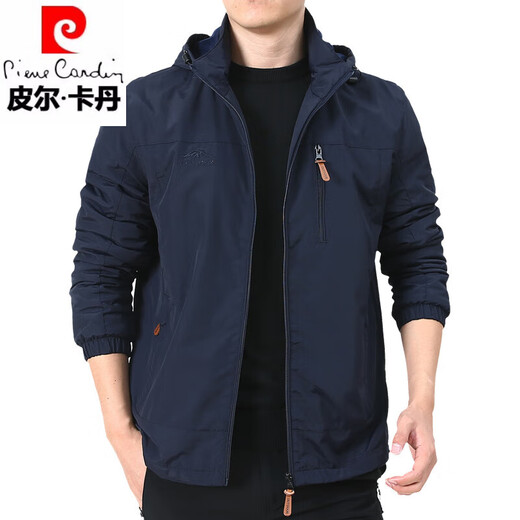 皮尔卡丹（pierre cardin）户外男士夹克秋冬季2024新款中年男装秋装上衣服加绒外套男春秋厚 深蓝9898 加.绒款 XL