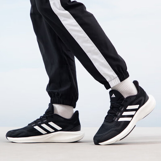 Adidas men and women running shoes summer shock-absorbing, anti-slip, wear-resistant and comfortable running sneakers IH6038 black size UK8