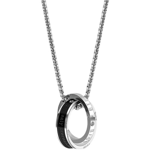 Feiyu Fat Donglai same style platinum necklace men's new platinum star ring men's and women's trendy temperament 18k personalized pendant small star black and white (70CM)