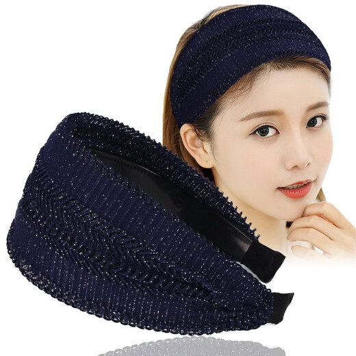 Qimei Lian Covers White Hair Hairband Headband Cap Covers White Hair Headgear Magic Headband Women's Simple Cover Broken Hair Wide-brimmed Scarf Black