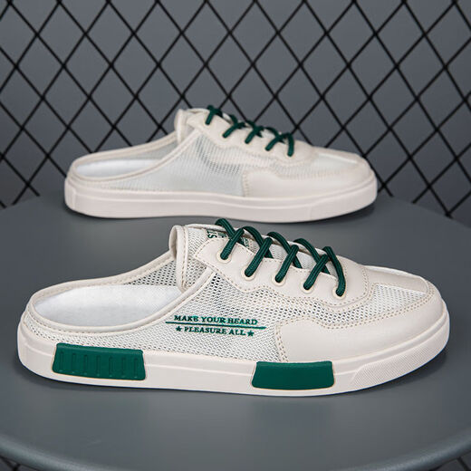 Sakura maquillaje de verano media zapatilla de verano 2024 nuevas malla transpirable zapatos de una pinza sandalias de botes de bote t826 edición de actualización verde 39