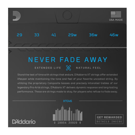 D Addario XTC46 classical guitar strings imported from the United States, nylon high carbon steel coated string set, high tension