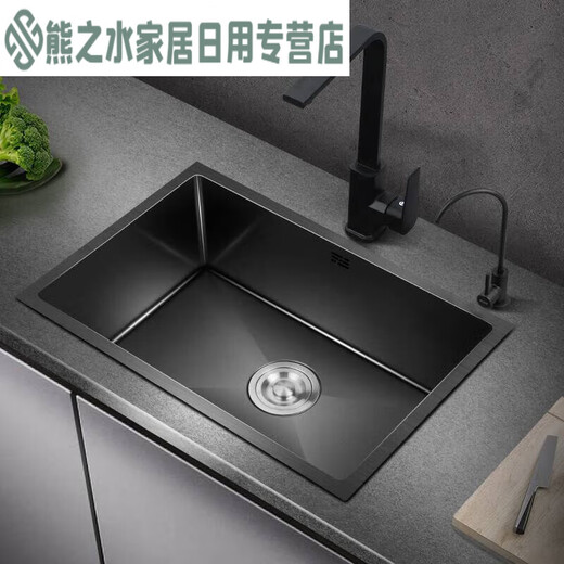 XMSJ纳米不锈钢手工水槽洗菜盆大单槽台下盆厨房吧台水池嵌入式洗碗槽 4840基础套餐
