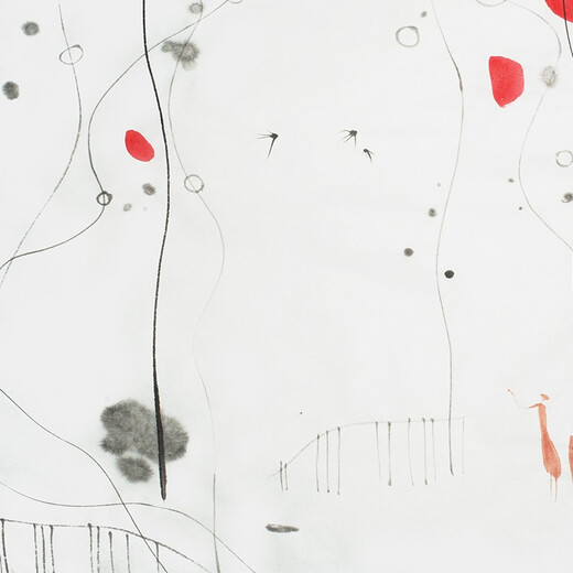 Silent Squid, Yang He's original Chinese ink painting 