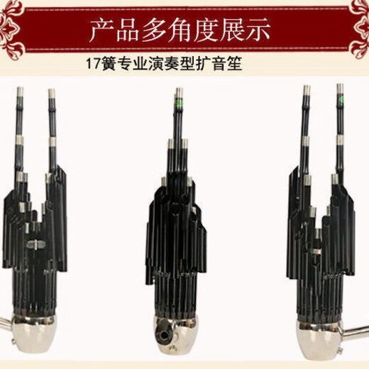 Instrumento musical Sheng Instrumento 14-Spring Amplificación Fang Sheng toca el instrumento folklórico Lu Sheng Cobre-Spring Copper Dou Wooden Dou Sheng Instrumento musical SHENG 14 Spring Purple Bamboo Color original sin tubo de amplificación [con bolsa blanda] C-Tune C