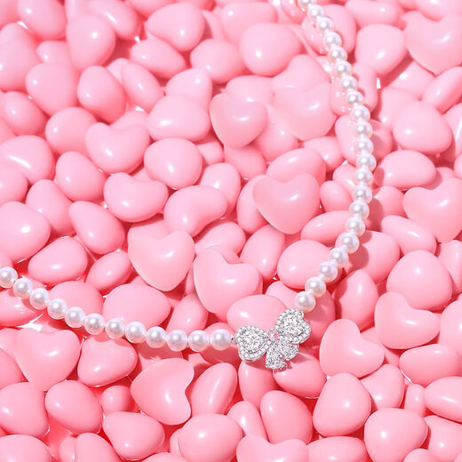 Fanci Fan Qi Sweet Knot Necklace Women's Imitation Pearl Clavicle Chain Birthday Light Luxury High-end Gift for Girlfriend Sweet Knot Necklace No Specifications