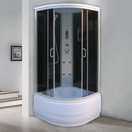 Wulang Machinery (can be installed on the door) shower room bath shower room with bathtub bathroom bathroom sauna room integrated bathtub 90*90*215cm black transparent no steam