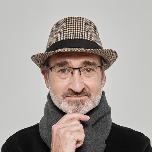 SOMUBAY middle-aged and elderly men's top hat autumn and winter thin retro jazz hat four seasons dad gentleman hat Shanghai beach hat men's coffee one size 56-58CM