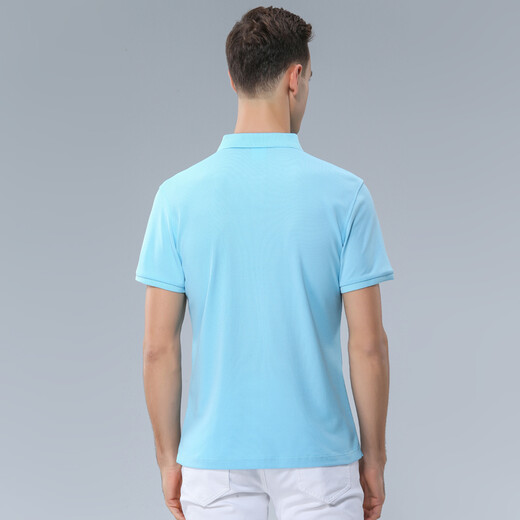 Tuojikai (TJK) custom POLO shirt lapel class uniform cultural advertising shirt class reunion DIY printed summer short-sleeved work clothes 9906-light blue L