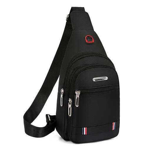 Kangaroo (KANGAROO) new breast bag men's bag one-shoulder crossbody bag casual crossbody bag Oxford cloth chest cross bag trendy men's bag 9905 black