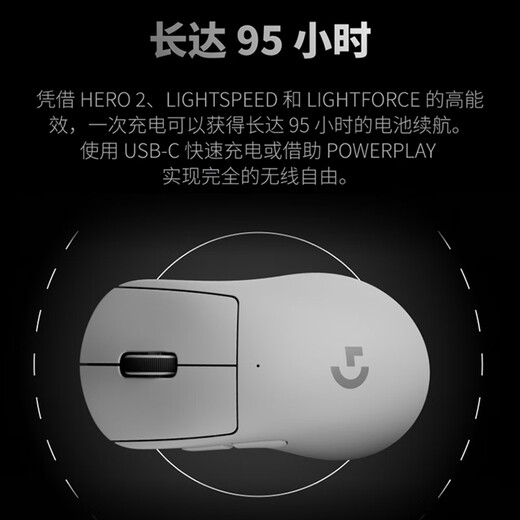 Logitech (G) GPW 4th Generation Suzaku Hawkeye Wireless Mouse Gaming E-Sports Mouse Lightweight Shit King 4th Generation Mechanical Ergonomics Delta Action Fearless Contract Chicken-Eating Artifact GPW 4th Generation Hawkeye-White