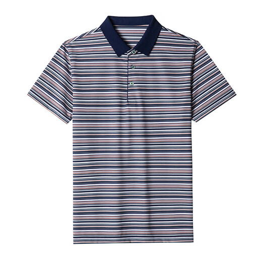 Montagut Kurzärärmig T-Shirt Männer 100 Maulbeer Seiden Sommer Freizeitverkehrsstreifen Polo mittleren Männer High-End-halbärmeligen Papa Anzug FCY-N7003 Orange 165