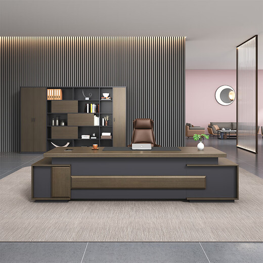 Huayi Executive Desk Boss Desk Simple Modern President Desk Manager Supervisor Desk and Chair Combination Executive Desk Furniture 1.8M Boss Desk + Boss Chair