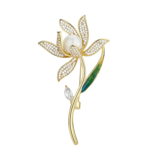 Marco Bizzarri gives teachers a Teacher's Day gift, high-end orchid brooch for women, exquisite pearls, corsage for women, suit anti-exposure accessories, 520 gift for girlfriend, birthday gift for best friend