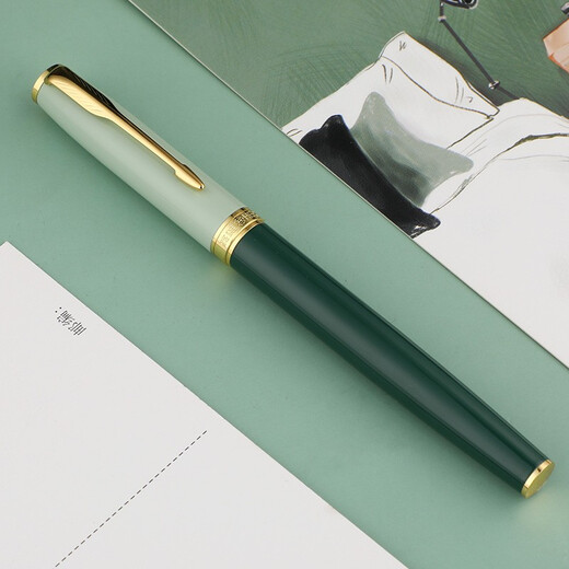 英雄（HERO）钢笔礼盒男女士签字笔礼品商务书法练字三年级中小学生定制刻字笔生日礼物E609 暮光绿【简装】（送 墨水） F明尖0.5mm