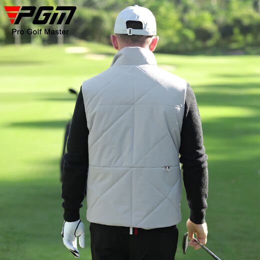 PGM Golfkleidung Herren Baumwollweste, Herbst und Winter Windschutzkragen warme Weste VERSATILE TOP YF723-MOON GRAY M