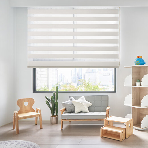 Premium Soft Gaze Vorhang Blackout Vorhänge Wohnzimmerstudium Esszimmer Kinderzimmer Roller Blind Doppelschicht Blackout Pull Perlen Heben importiert einfach gestickt