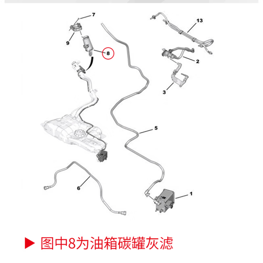 原厂适配东风标致308s新408/4008/5008/新款308国五碳罐灰滤标志 【14-18年标致408】 原厂恩阔弗配套